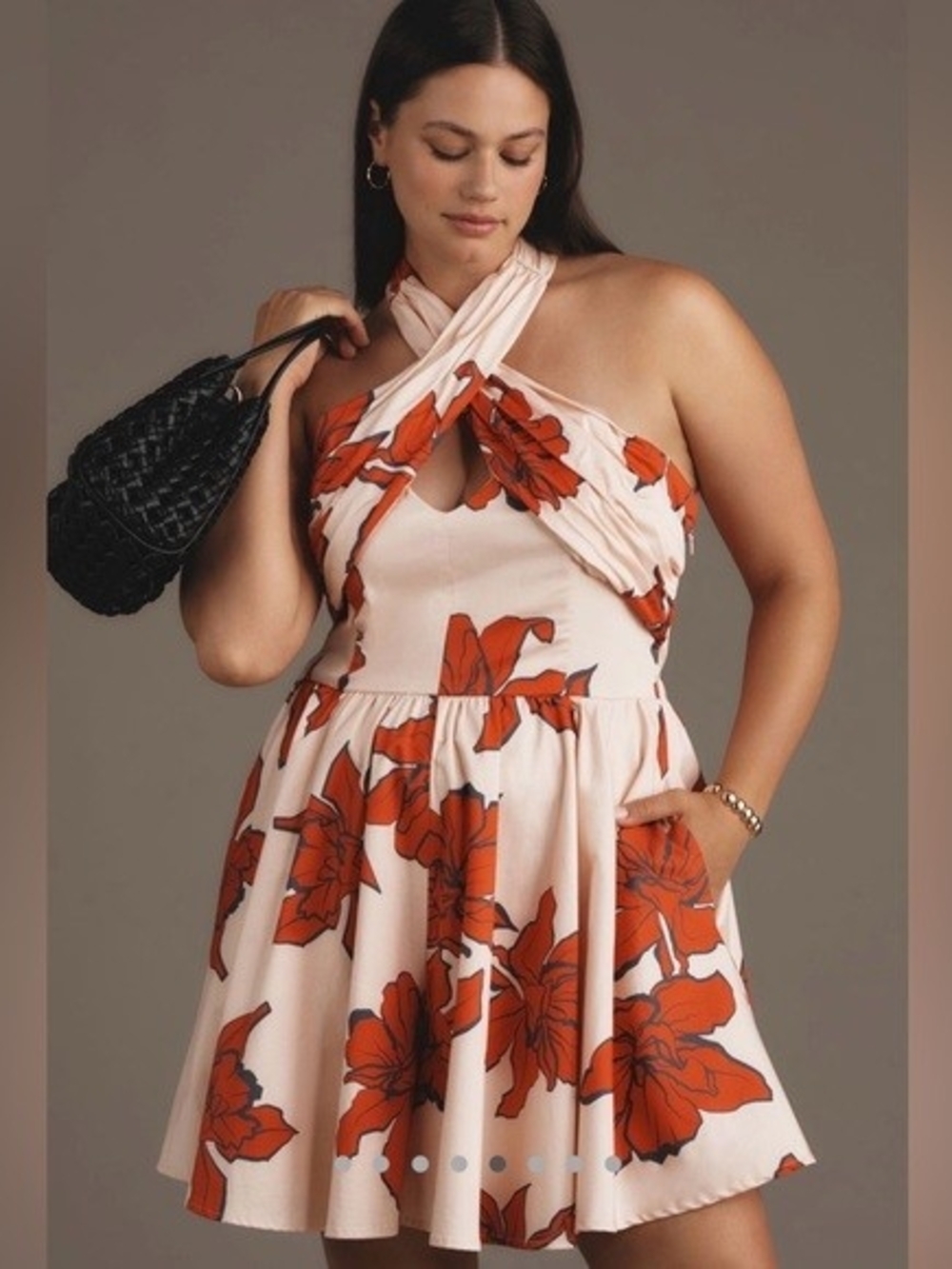 Anthropologie Hutch Wrap Halter Romper Dress 1X
